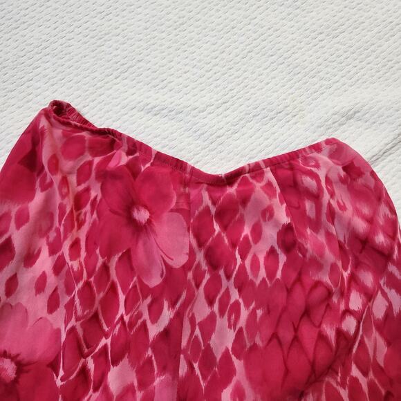 Pink Flowy Lightweight Floral Patterned Wide Leg Summer Pants - Picture 4 of 7